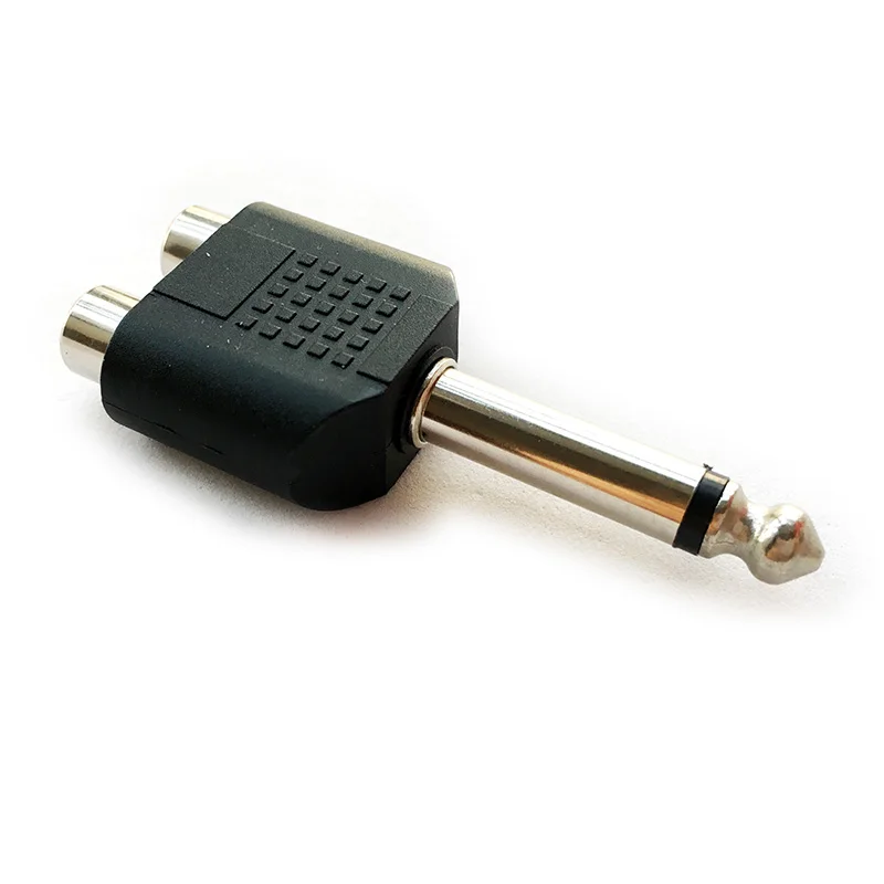 6 35 мм (1/4 дюйма) моно-штекер Jack до 2 RCA Female Sokect Splitter Audio AV Vedio Adapter | Электроника