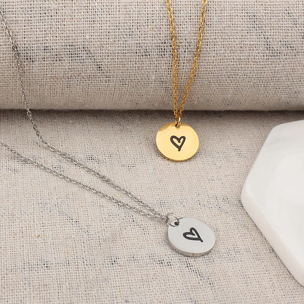 Милая круглая подвеска-Монета FINE4U N250 ожерелья из нержавеющей стали цепочка