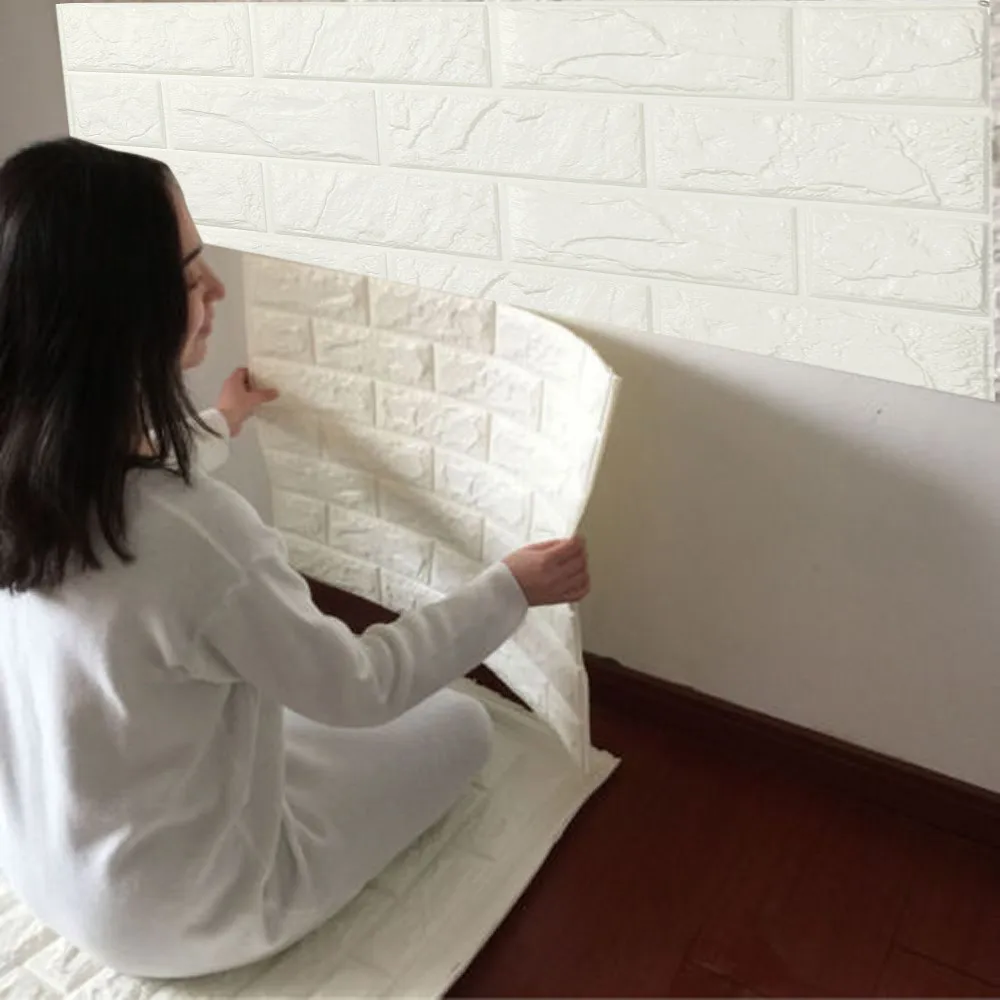 Новые Горячие Новые 60*60*0,8 см ПЭ пены 3D обои DIY настенные наклейки Настенный декор рельефный кирпич камень для гостиной спальни
