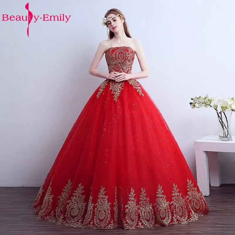 

Женское винтажное свадебное платье Beauty -Emily, красное кружевное платье с длинным шлейфом, дешевое бальное платье, 2019