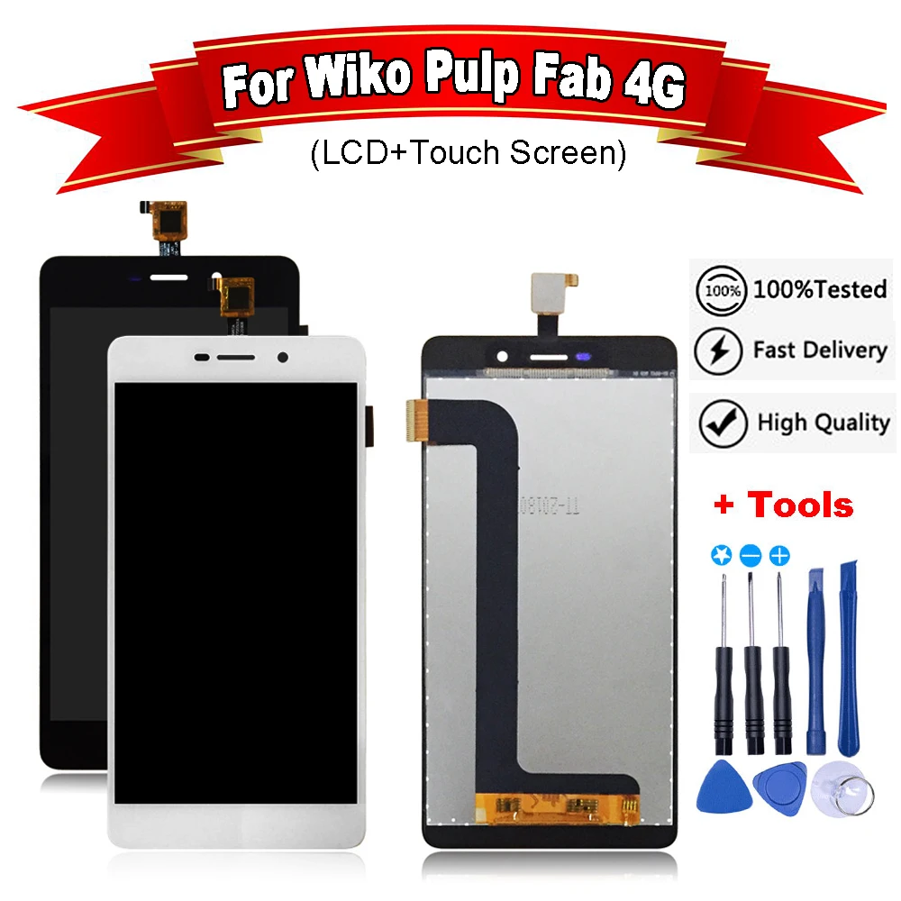 Для Wiko Pulp Fab 4G ЖК-дисплей + сенсорный экран в сборе для ЖК-Дигитайзер Бесплатные