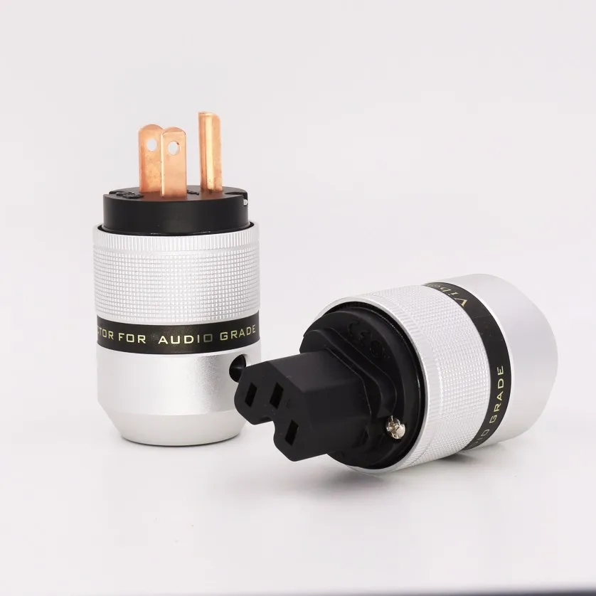

5 pair Aluminum pure copper US version Power plug + IEC female plug