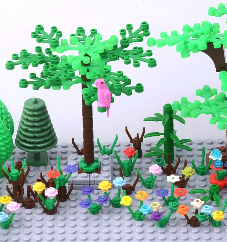 10 шт./лот 4 см куст кустарник DIY Кирпич Блок MOC запчасти трава растения дерево