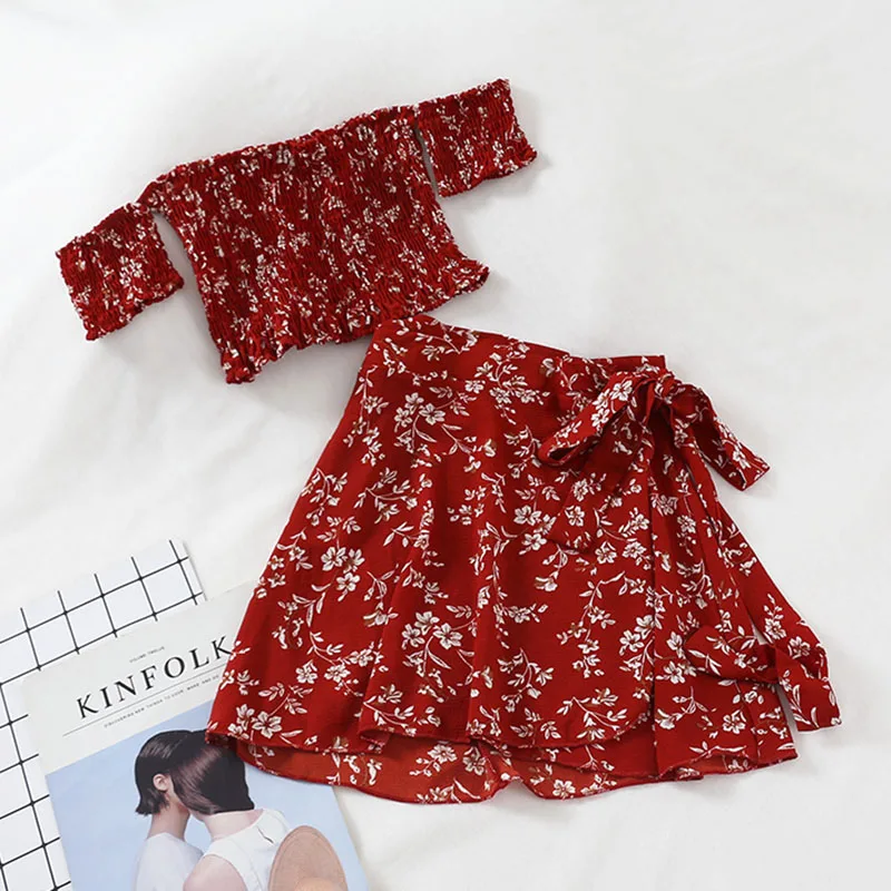 2019 Новый Модный женский комплект из двух предметов сексуальная slash шеи стрейч