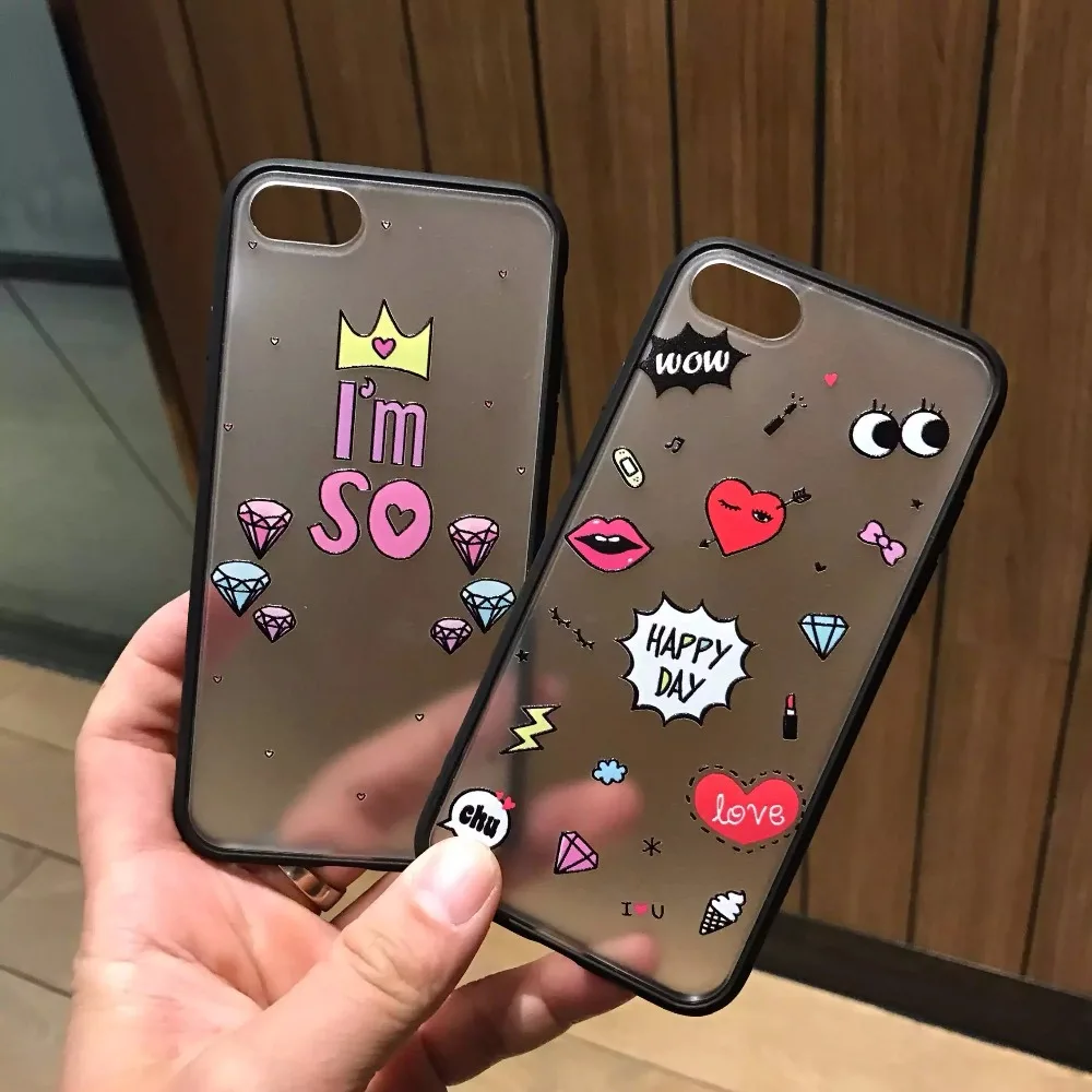 Мультфильм помощи любовное письмо шаблон чехол для iPhone 7 плюс Чехол Fundas телефона
