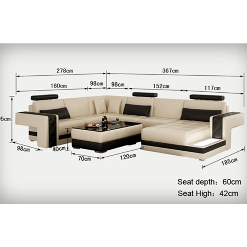 Фабричный угловой диван дизайнерский комплект мебели для гостиной кожаный |