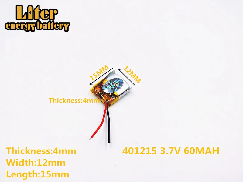 Литровая энергетическая батарея 3,7 V полимерная литиевая батарея 401215 60mah MP3 MP4 60MAH bluetooth-гарнитура маленькая игрушка звук