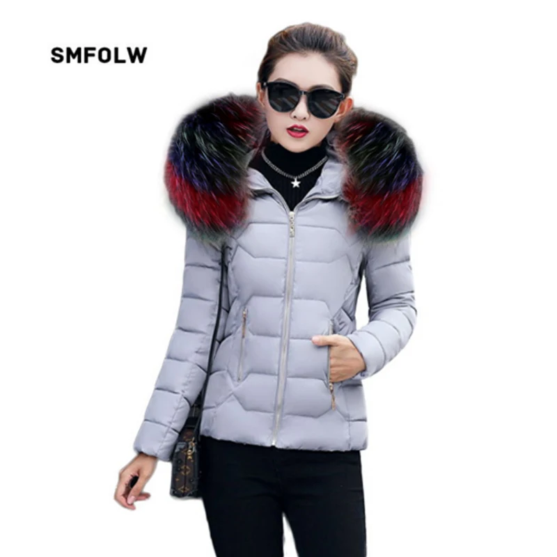 Smfolw зимняя куртка Для женщин зимние теплые пуховая короткая заметка тонкий