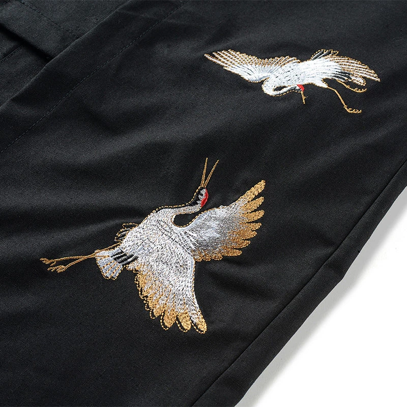 

Men Traditional Chinese Coat Long Jacket Full Sleeve Mandarin Collar Embroidery Cotton Linen Vintage Tops Streetwear 903-350