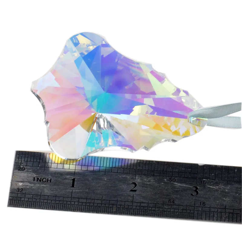 76 мм цветной кленовый лист стеклянные призмы Ловец снов запчасти гирлянда чакры