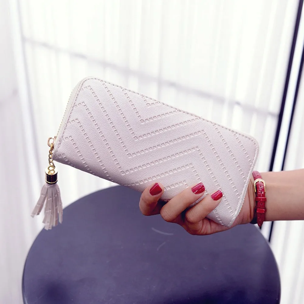 Aelicy 2020 Сумочка с кисточками кошелек Однотонный женский Portefeuille Femme и кошельки