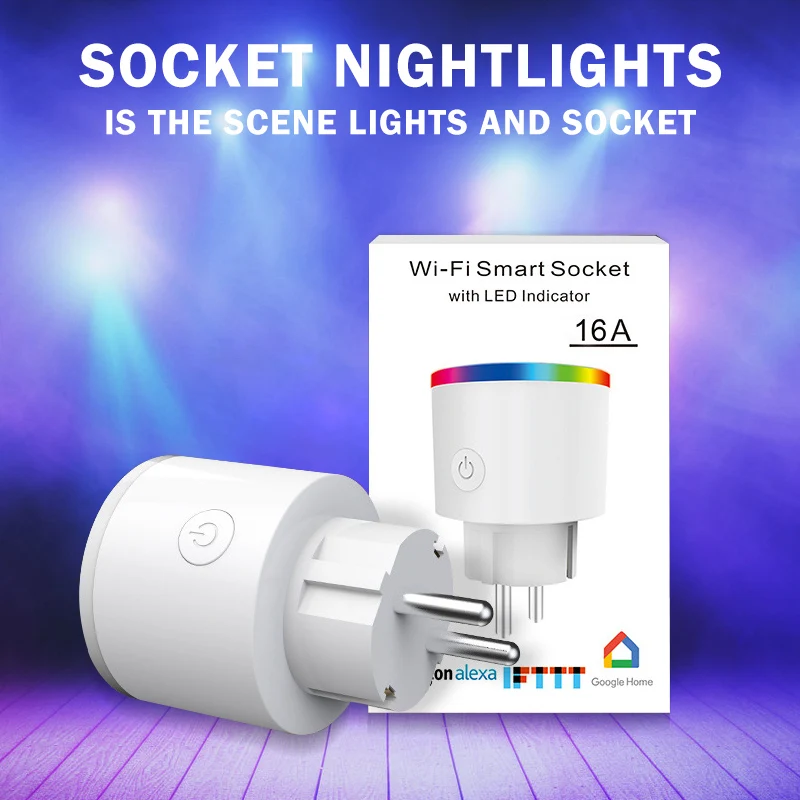 Умная розетка Wifi умная PowerWorks с Google Home Mini Alexa IFTTT Monitor EU France US AU UK Korea Plug Outlet|Умные