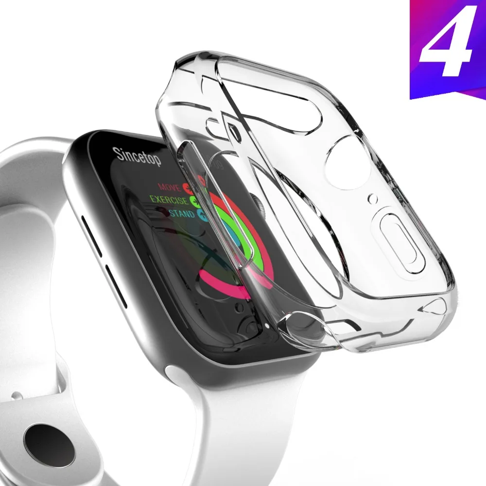Силиконовый чехол для Apple Watch series 4 44 мм 40 мягкий iWatch Универсальный Ультратонкий