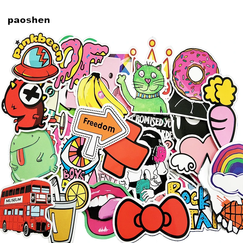 50 Pieces of Personalized Cartoon PVC Stickers are Suitable for Decorating the Desktop Wall Computer Skateboard Luggage | Игрушки и