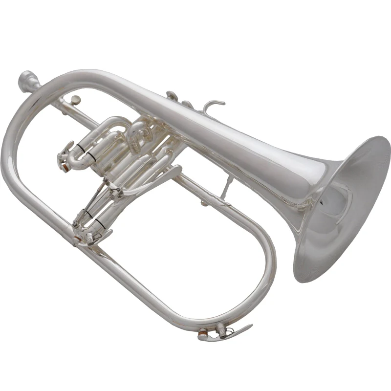 Профессиональная Серебряная пластина Bb Flugelhorn Flugel Horn MONEL valve Новый чехол|Труба| |