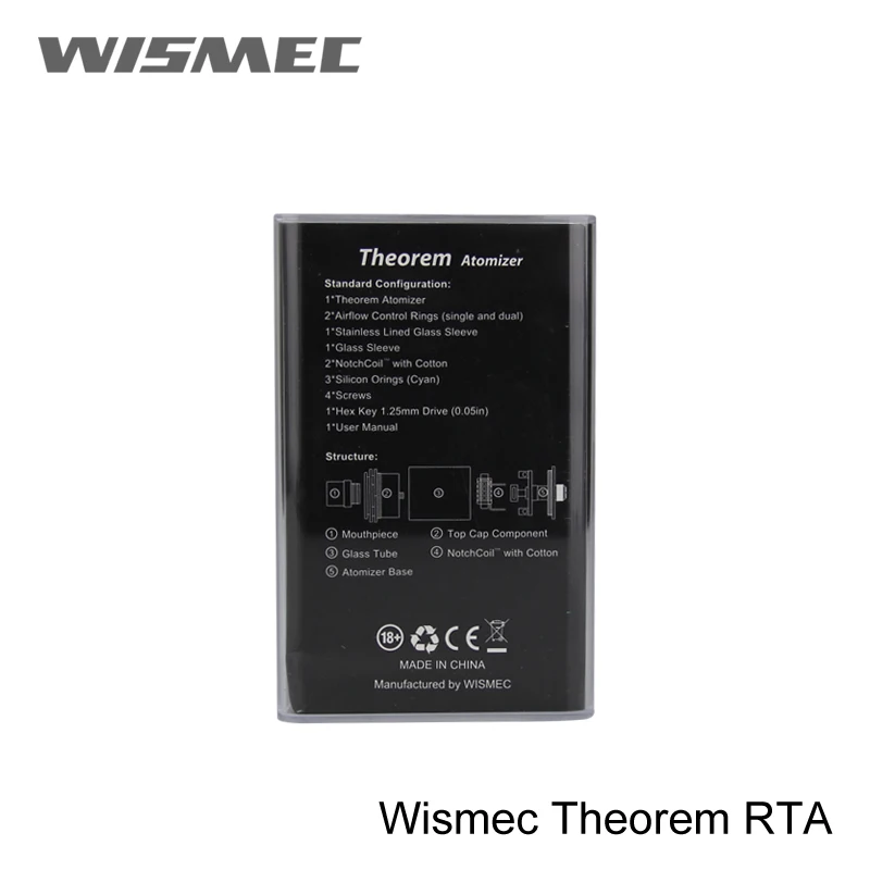 Оригинальный Wismec Theorem RTA атомайзер с регулируемым воздушным потоком управления
