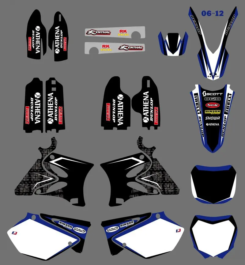 Графика фоны наклейки Наборы для Yamaha YZ125 YZ250 2002 03 04 05 06 07 08 09 2010 2011 2012 2013 2014 YZ 125 250|sticker
