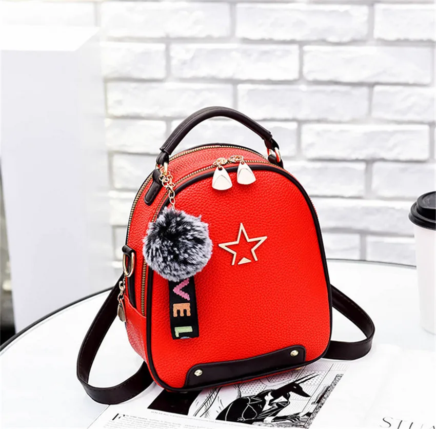 Мини Модные женские анти рюкзак ПУ Mochilas - Цвет: Красный