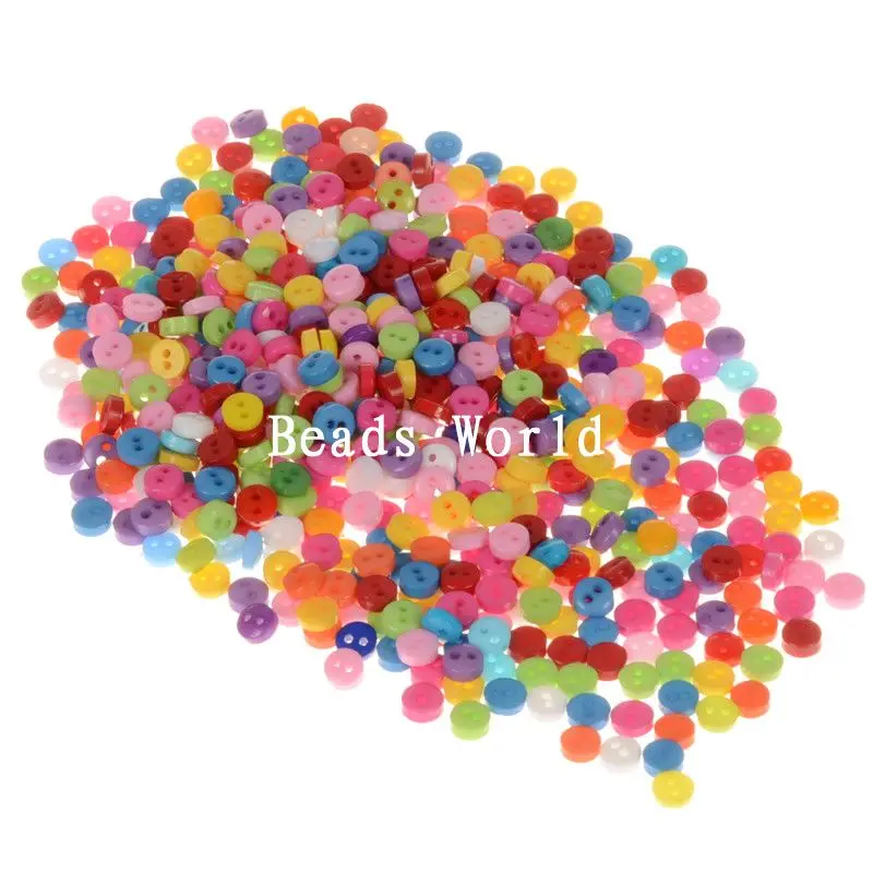 Бесплатная доставка 600 Шт. Случайные Смешанные 2 Отверстия Смола Швейные Кнопки