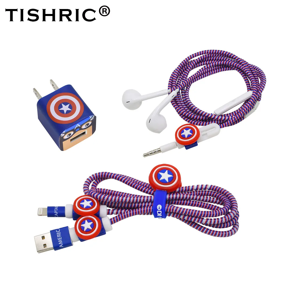 TISHRIC милые животные/USB кабель протектор для Iphone 5/6/6s/Iphone 7 Plus/8 наушники Зарядное устройство провод держатель Кабельный организатор/виндер/защиты