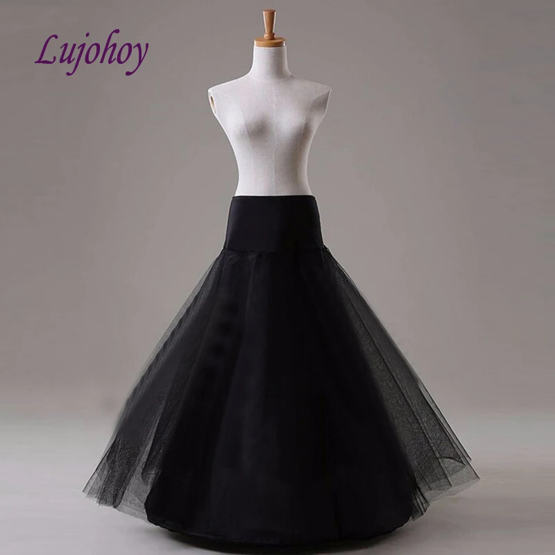 Белая или черная длинная подъюбник для свадебного платья а-силуэта Тюлевая