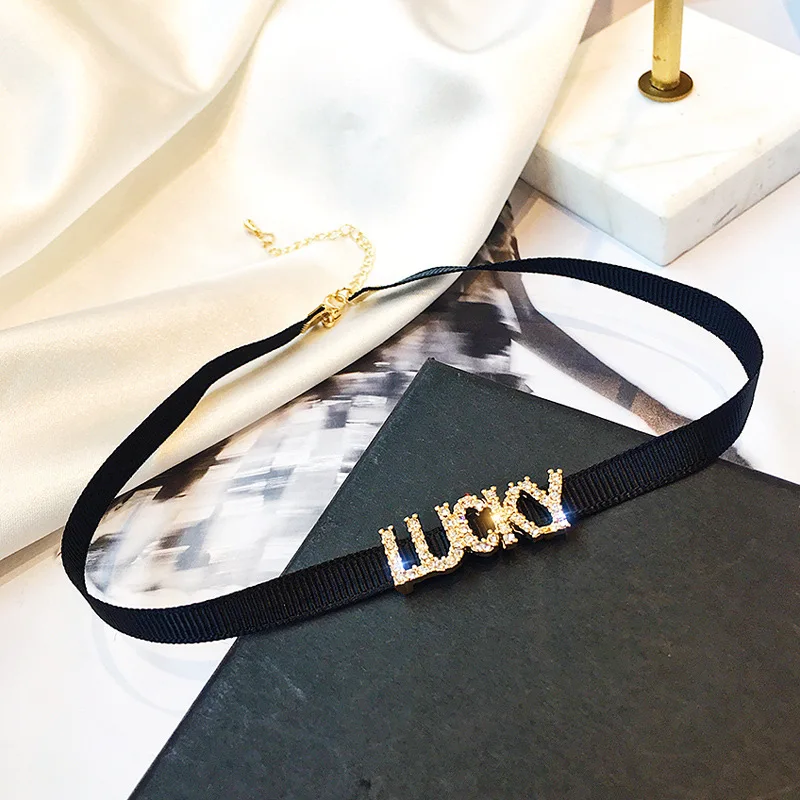 Lucky Angel Initial Choker Necklace 2019 New Luxury Rhinestone Letter For Women Wedding Party Jewelry Koyle | Украшения и