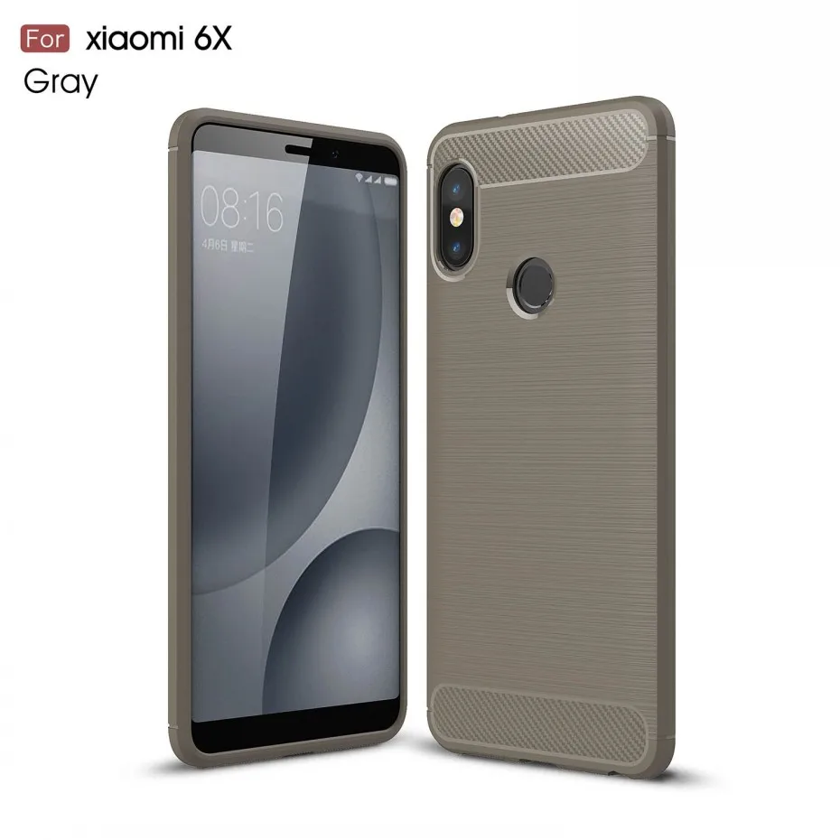 gray Чехол для Xiaomi mi 8 lite Red mi Note 5 6 Pro из углеродного волокна, полностью защитный чехол для телефона Xio mi A2 6X8 SE, чехол s A1 S2 9 5G - Цвет: gray