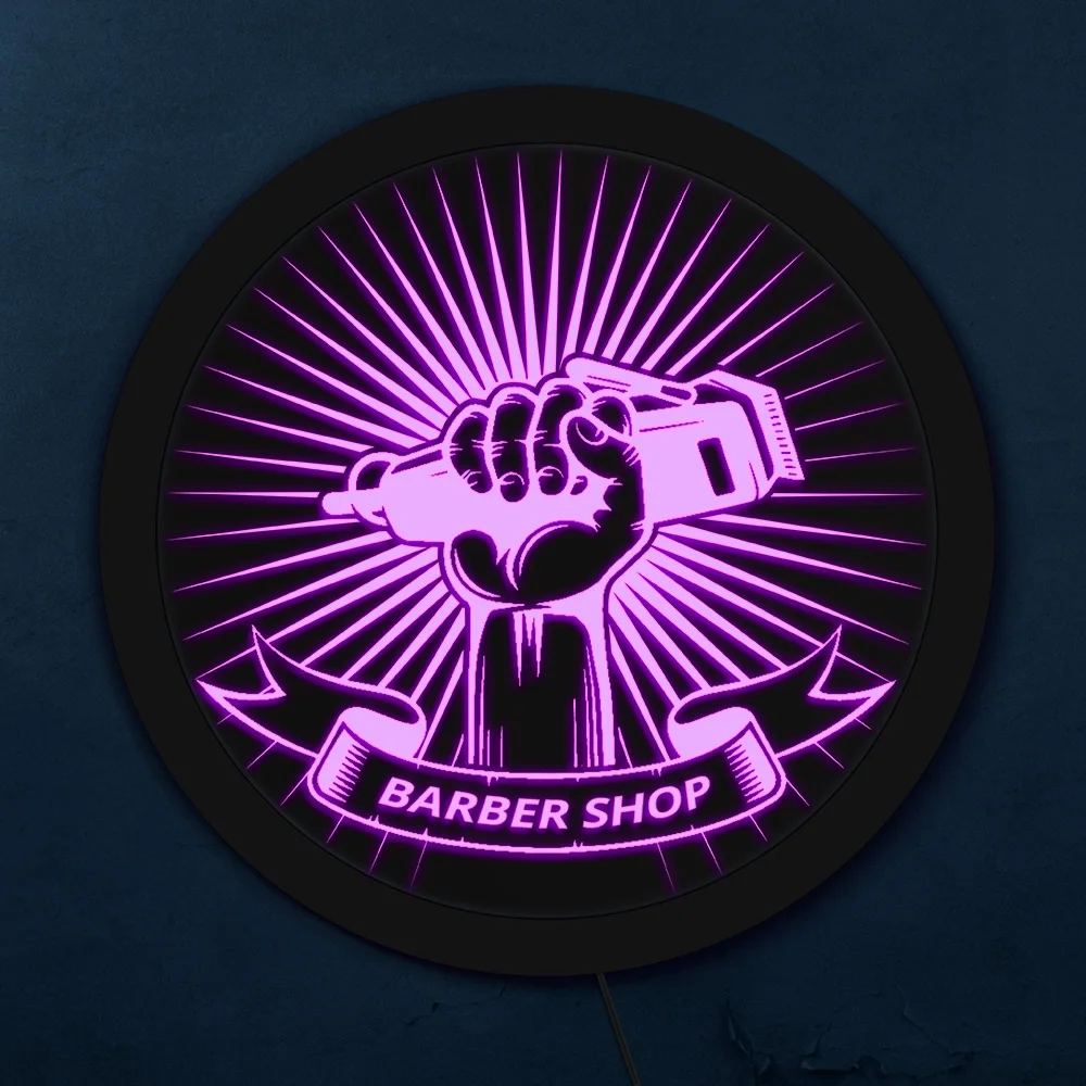 Парикмахерский магазин светодиодный логотип подвесной деловой знак