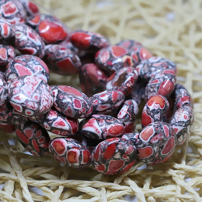 High grade vintage style red calaite turquoises stone 14*14mm round cake button coin loose beads fashion jewelry 15inch B305 | Украшения и
