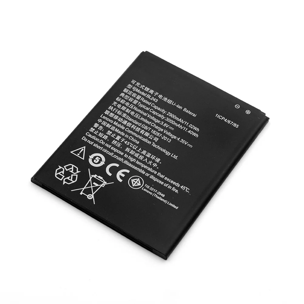 YCDC 3,8 V 2900 мА/ч, Перезаряжаемые литий BL 243 Батарея BL243 BL-243 для lenovo K3 Примечание K50-T5 K50-T3S A7000 A7600 A5600