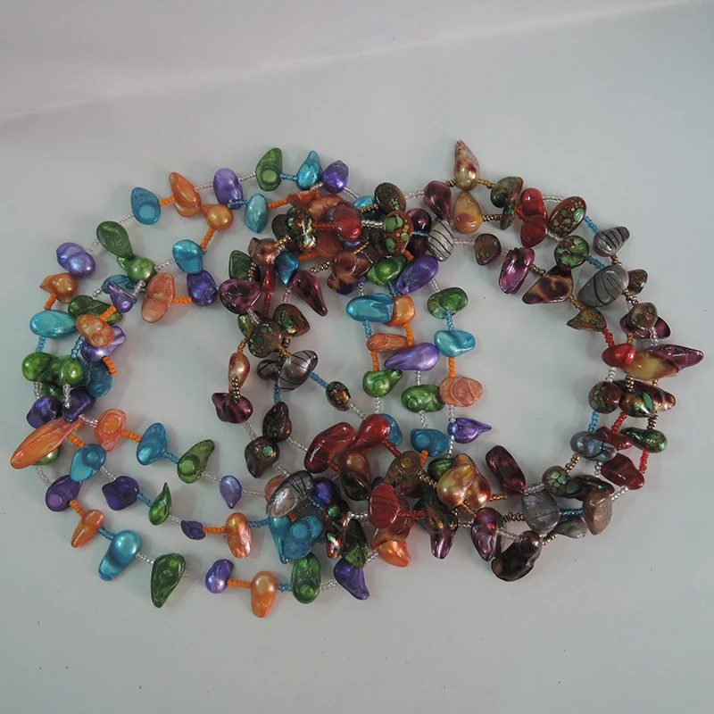 100% натуральный пресноводный жемчуг ожерелье 120 см очень модные цвета жемчужина в