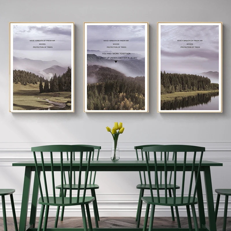 Реалистичный Горный пейзаж Скандинавская Картина на холсте домашний Декор