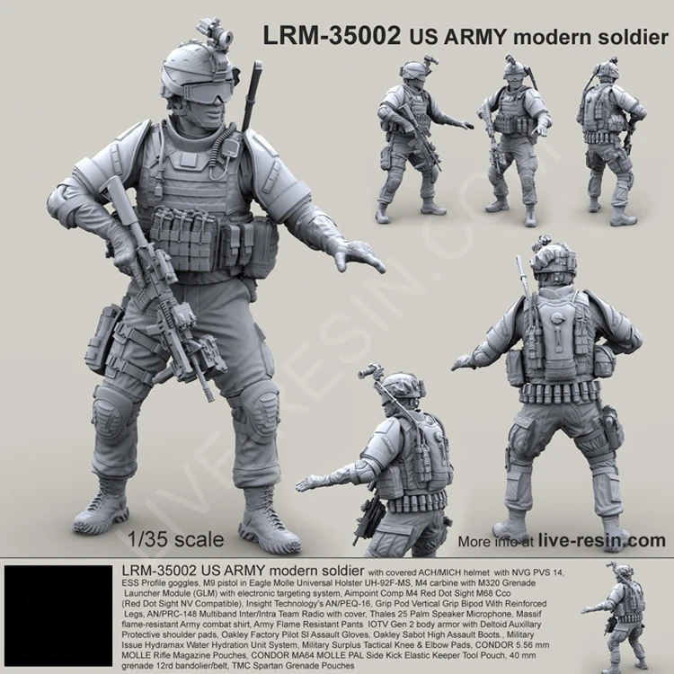 1/35 современный солдат армии США #2 полимерная модель фигура солдата GK разобранный
