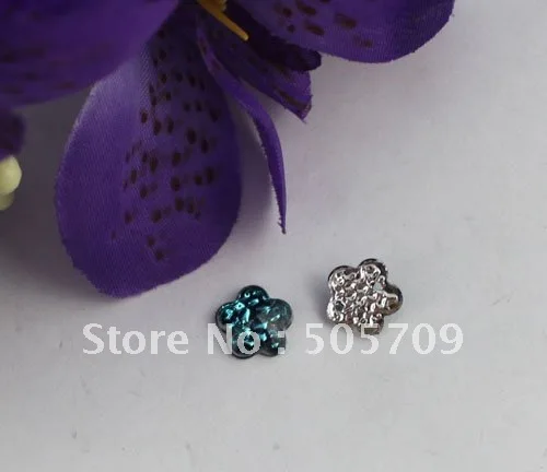 

FREE SHIPPING 400PCS PineGreen Nest Acrylic Rhinestone Flower Flatback 10mm #22017
