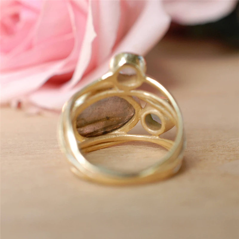 Женские многослойные кольца Z4 золотое покрытие инкрустированный искусственный