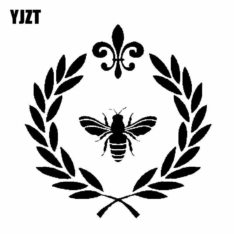 YJZT 12,7 см* 13 см пчелиный лавровый венок фермерский дом виниловая наклейка на поверхность автомобиля наклейка черный/серебристый C19-0095