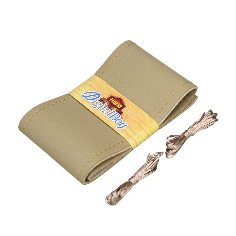 Digitalboy Черный Микрофибры Кожа Рук Сшиты Косу Машина Руль Крышка Skid Доказательство