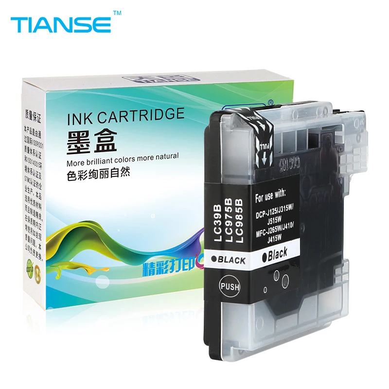 TIANSE BK LC985 LC 985 67 LC975 чернильный картридж XL LC1100 LC980 LC67 LC65 LC38 для Brother dcp J125 J315w J515w MFC 195C 185C J410|ink cartridge|lc 985brother lc980 ink