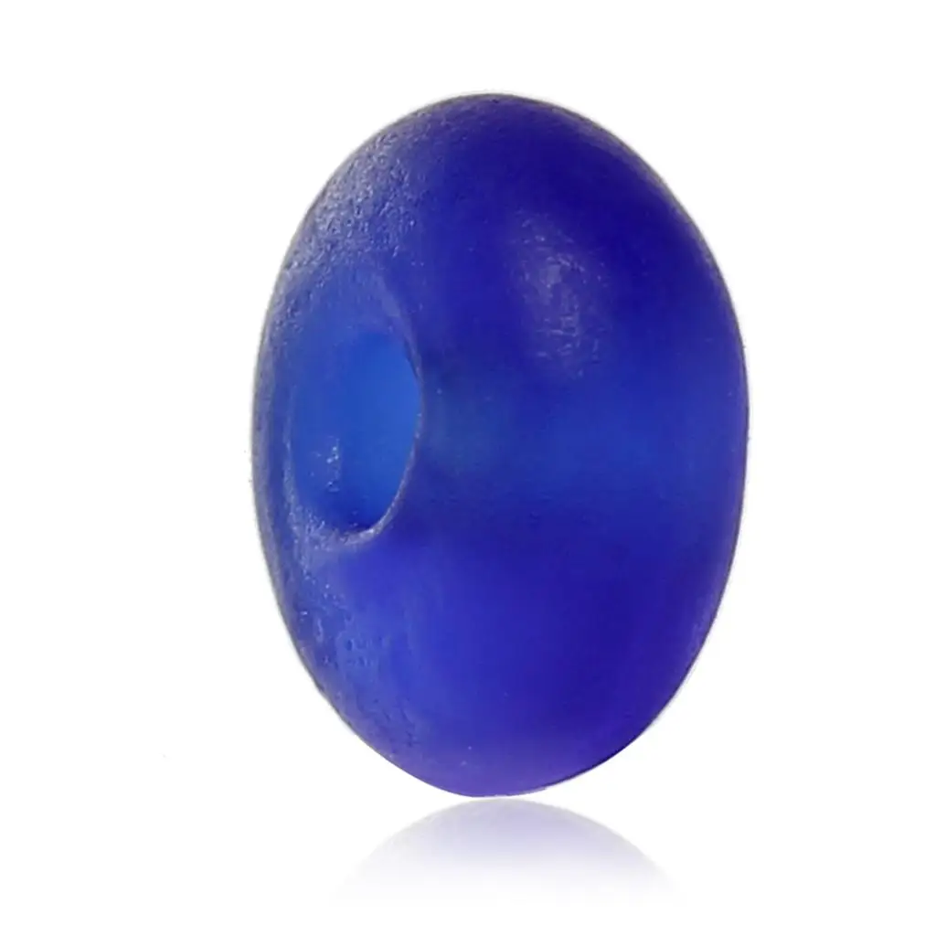 DoreenBeads Lampwork Glass Beads Abacus Deep blue Frosted About 8mm( 3/8&quot) x 4mm( 1/8&quot) Hole: Approx 2mm 50 PCs | Украшения и