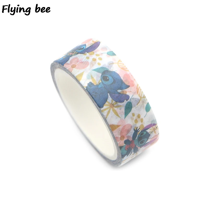 Flyingbee 15 мм X 5 м стежка васи лента бумага DIY декоративная клейкая лента канцелярские Мультяшные маскирующие Ленточные принадлежности X0298