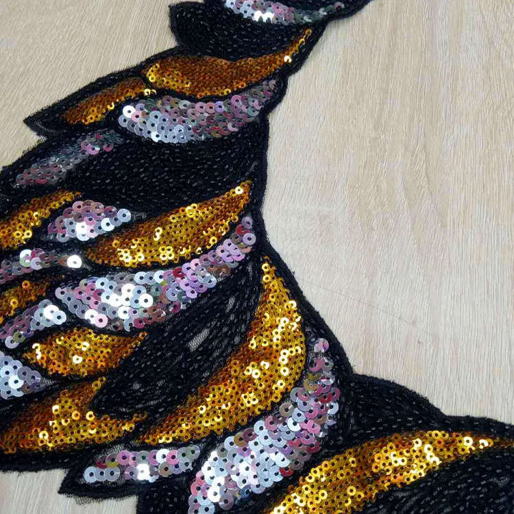 1pc Sequins Gold Flower Leaf Embroidered Lace Neckline Collar Embossed Sew Trimming Accessories Patches Scrapbooking | Дом и сад