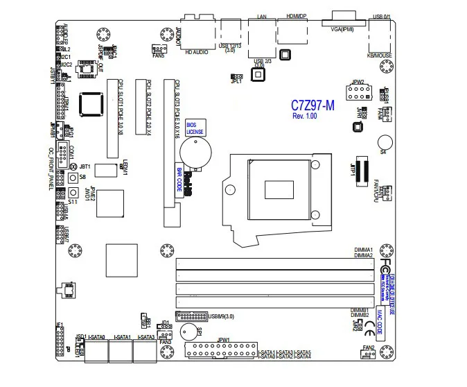 

OEM C7Z97-M single i3i5i7 game workstation motherboard 1150 pin new box package