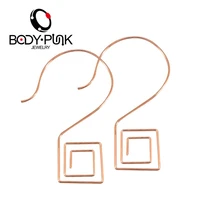 body punk 2018 new arrival surgical stainless steel large hula rose gold hoop spiral 1mm 18g earring hoop jewelry for women 2pcs