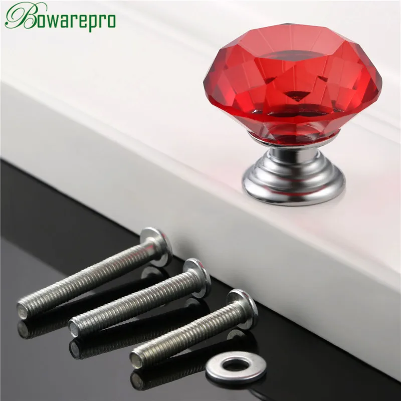 Ручка для двери bowarepro из красного алмаза стекла 22/25/30 мм|glass knobs|crystal glass knobknobs pulls |
