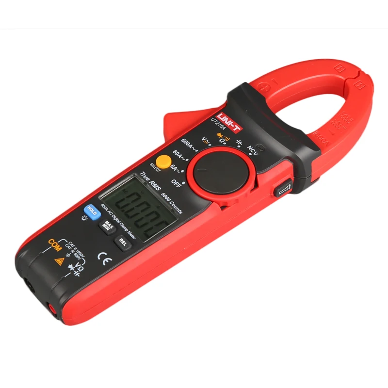 UNI-T UT216A 600A цифровой токовые клещи переменного тока NCV тестер v.f. C диод ЖК-дисплей рабочий светильник Автоматический диапазон мультиметры