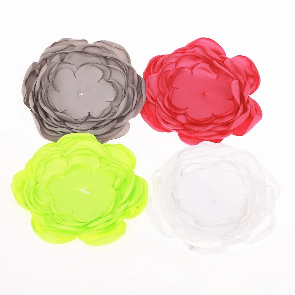 20pcs Handmade Large 9 layers burned satin flower Appliques for girls headband hair clips accessories DIY | Детская одежда и обувь