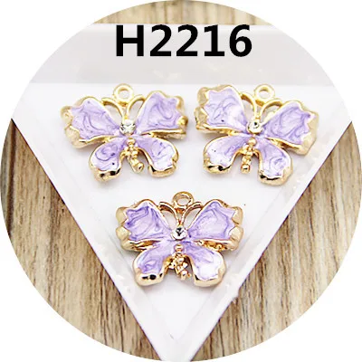 

Free Shipping 40PCS Glitter Enamel Jewelry Charms Gold Tone Animal Butterfly Shape Oil Drop Bracelet Necklace Charm Pendants