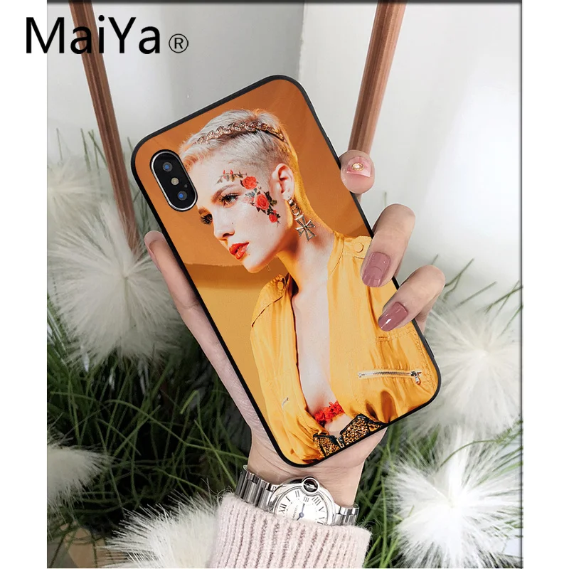 MaiYaCa Singer Halsey высококачественный чехол для телефона iPhone 6S 6plus 7 7plus 8 plus X Xs MAX 5 5S XR |