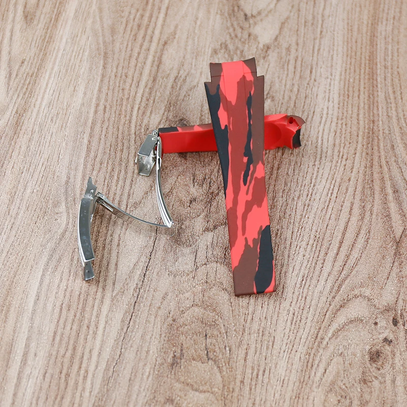 Ремешок для часов Rolex водонепроницаемый силиконовый изогнутый браслет черный