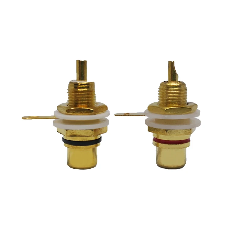 2 шт. RCA Женский Джек позолоченный разъем Rca Золото Панель Крепление Шасси аудио